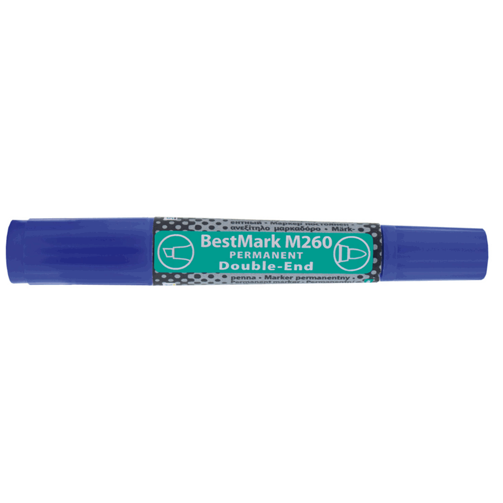 Маркер водостійкий, двосторонній, 1-4 мм та 1 мм, синій Stanger (M260-712521)